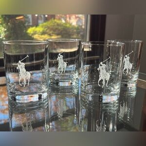 Polo by Ralph Lauren Set of 4 Double Old-Fashioned Crystal Cocktail Glasses